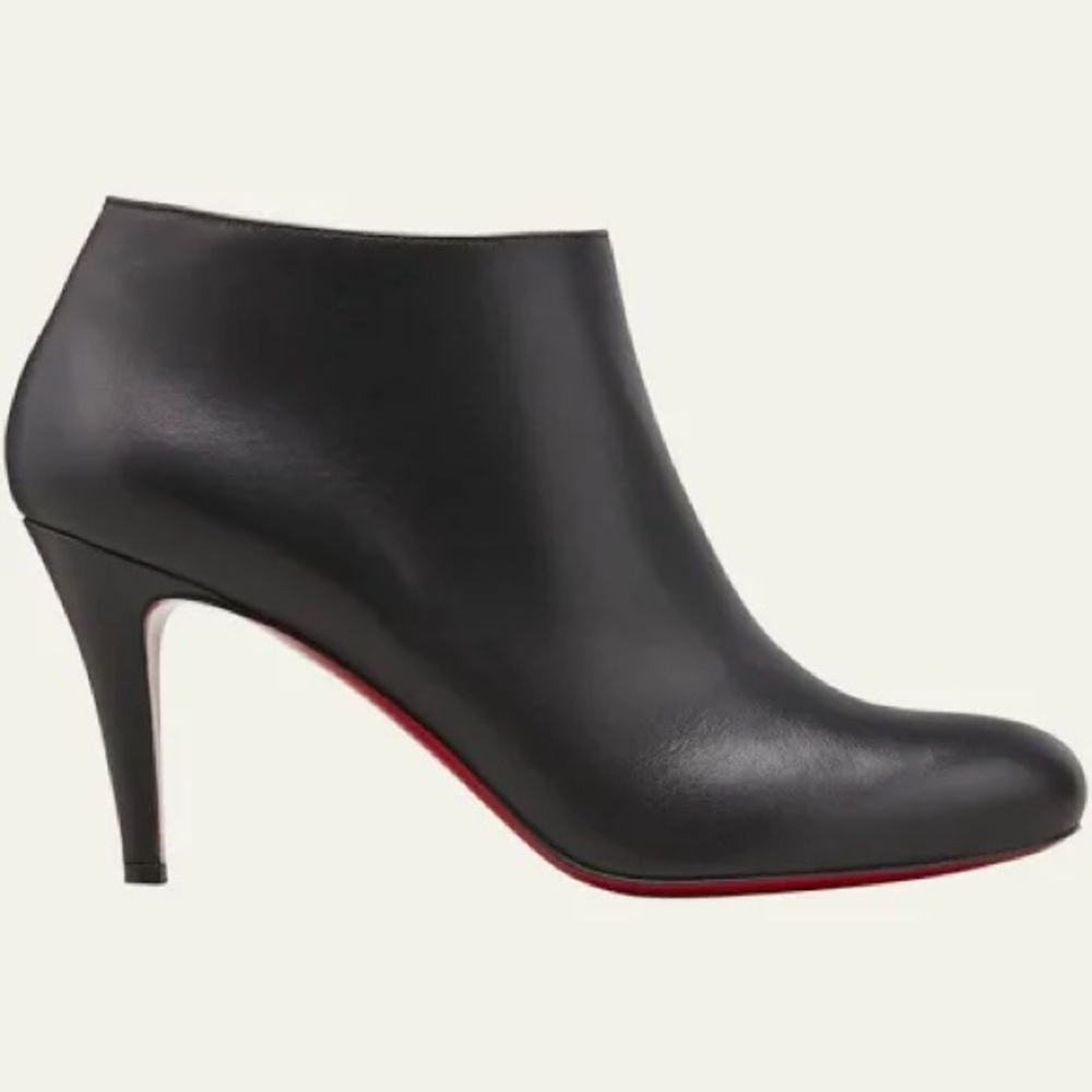 CHRISTIAN LOUBOUTIN Belle Red Sole Black Leather Ankle Boots